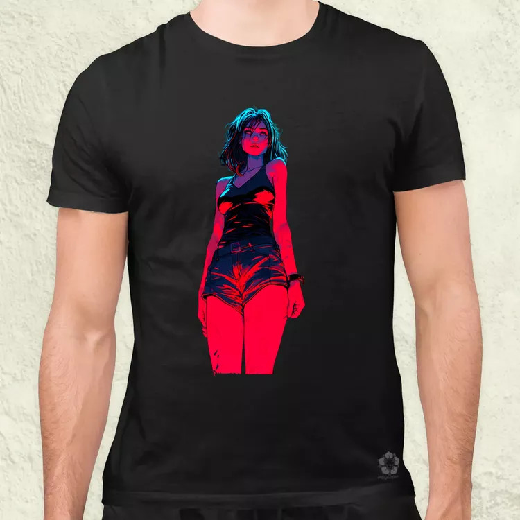 Anime lány pózol v8 férfi póló