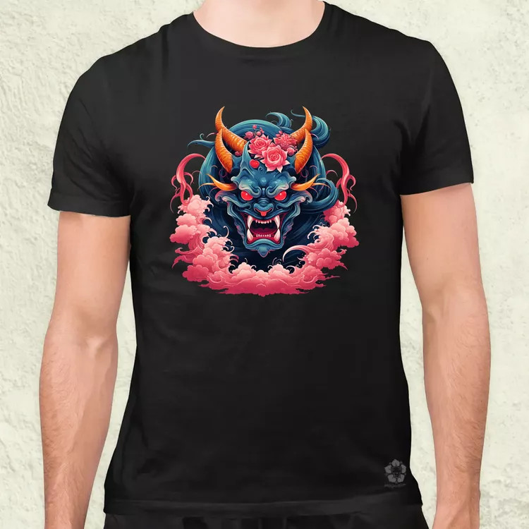 Anime Oni maszk v1 férfi póló