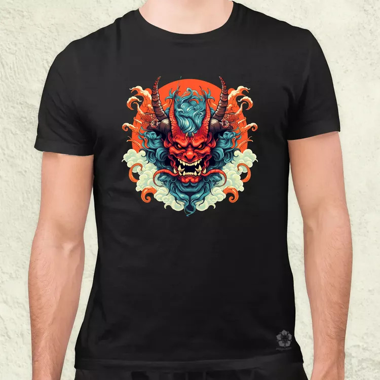 Anime Oni maszk v2 férfi póló