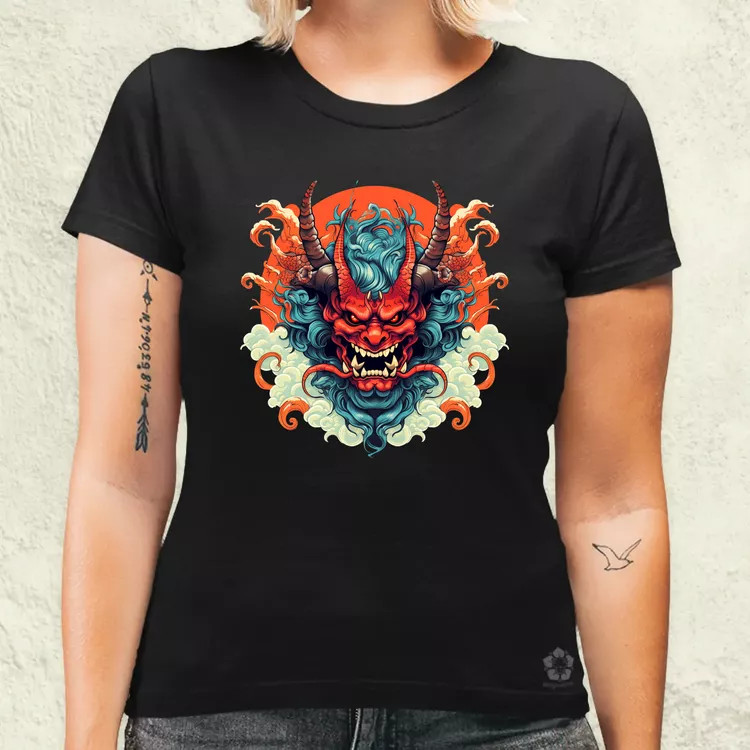 Anime Oni maszk v2 női póló
