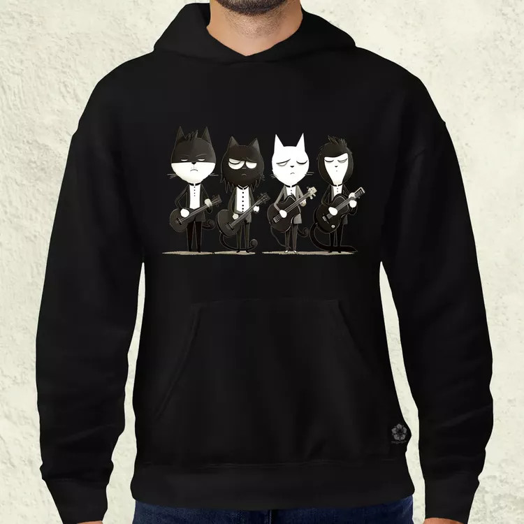 Macska Beatles v2 férfi pulóver