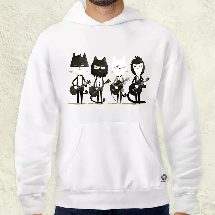 Macska Beatles v2 férfi pulóver