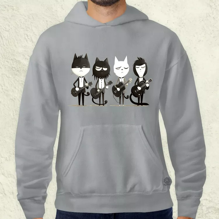 Macska Beatles v2 férfi pulóver