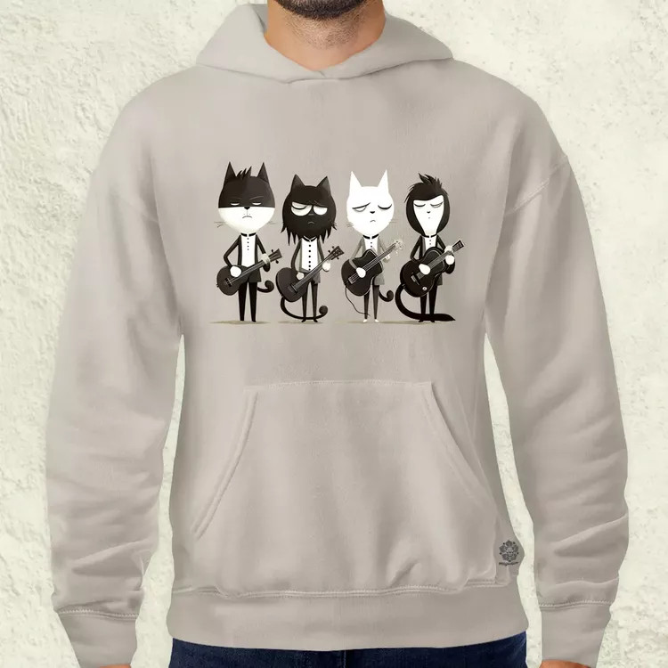 Macska Beatles v2 férfi pulóver