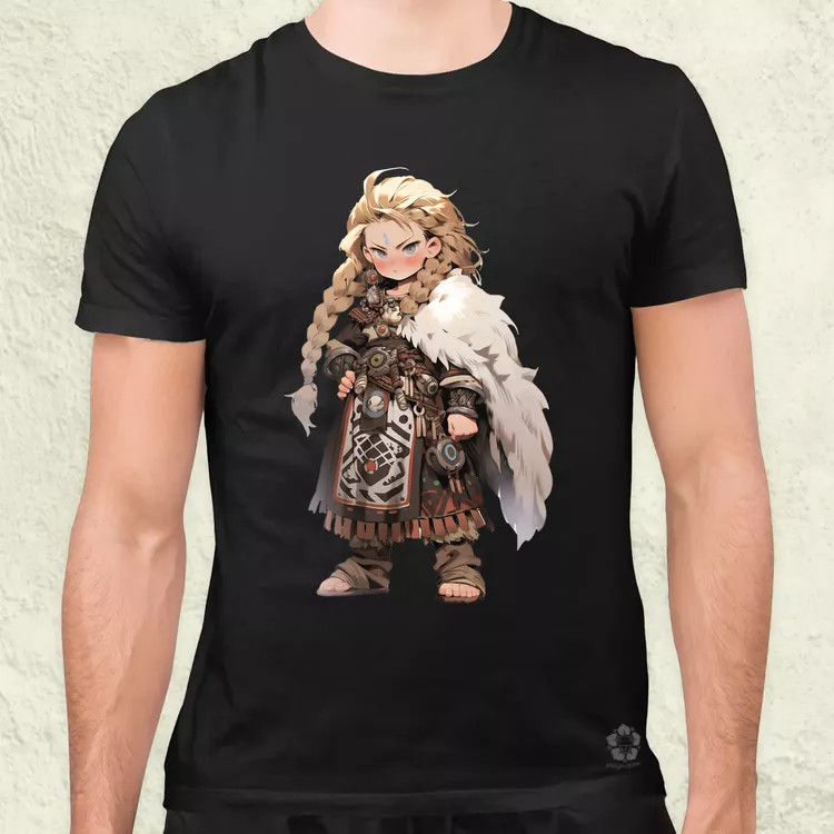 Chibi harcos leány v3 férfi póló