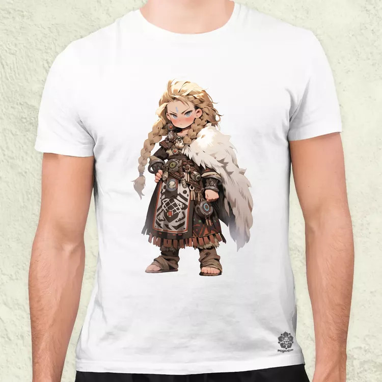 Chibi harcos leány v3 férfi póló
