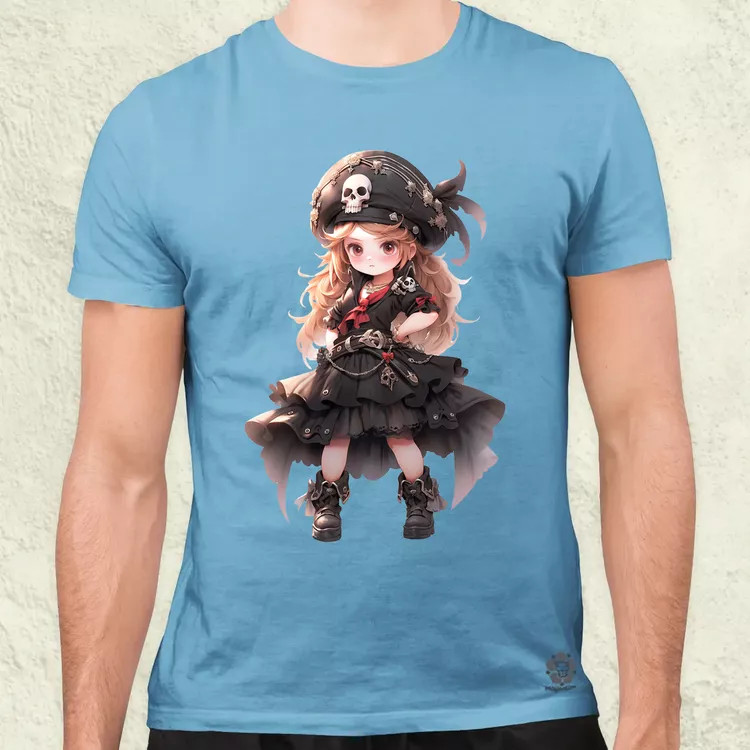 Chibi kalóz lány v1 férfi póló