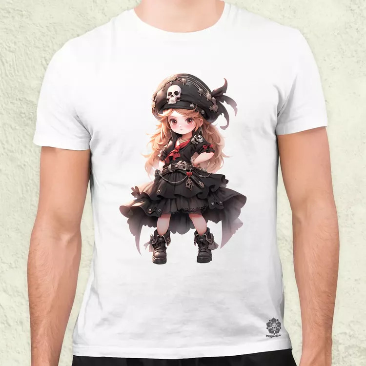 Chibi kalóz lány v1 férfi póló