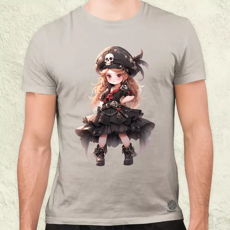 Chibi kalóz lány v1 férfi póló