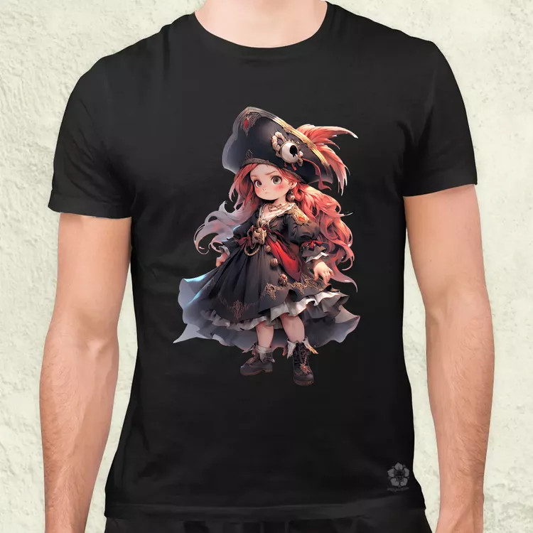 Chibi kalóz lány v2 férfi póló