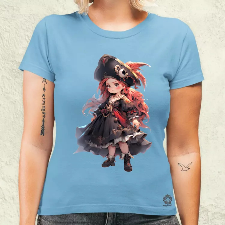 Chibi kalóz lány v2 női póló