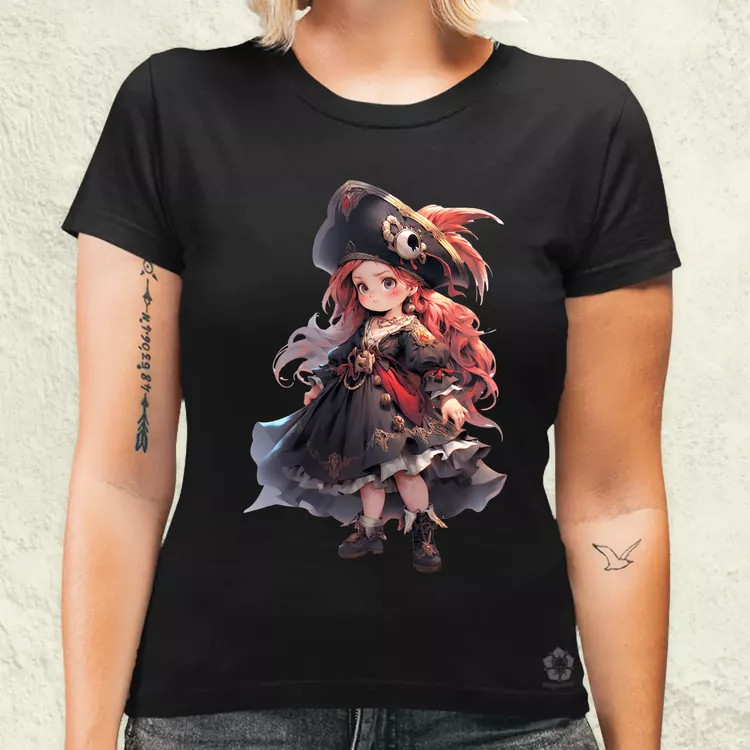 Chibi kalóz lány v2 női póló