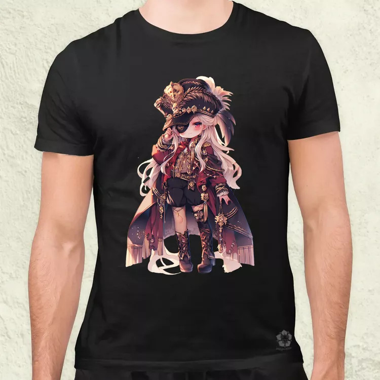 Chibi kalóz lány v3 férfi póló