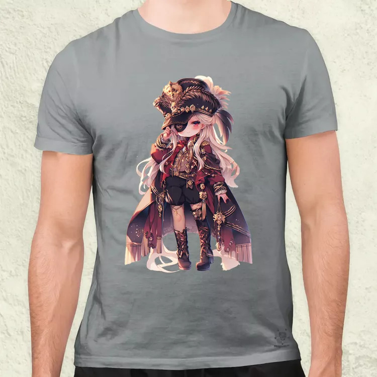 Chibi kalóz lány v3 férfi póló