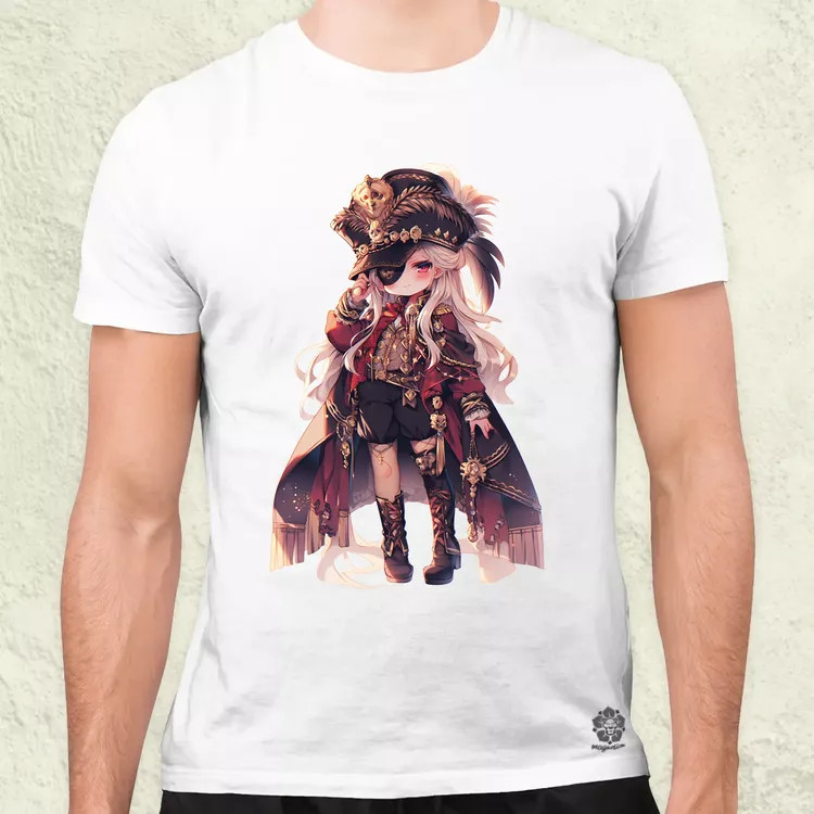 Chibi kalóz lány v3 férfi póló