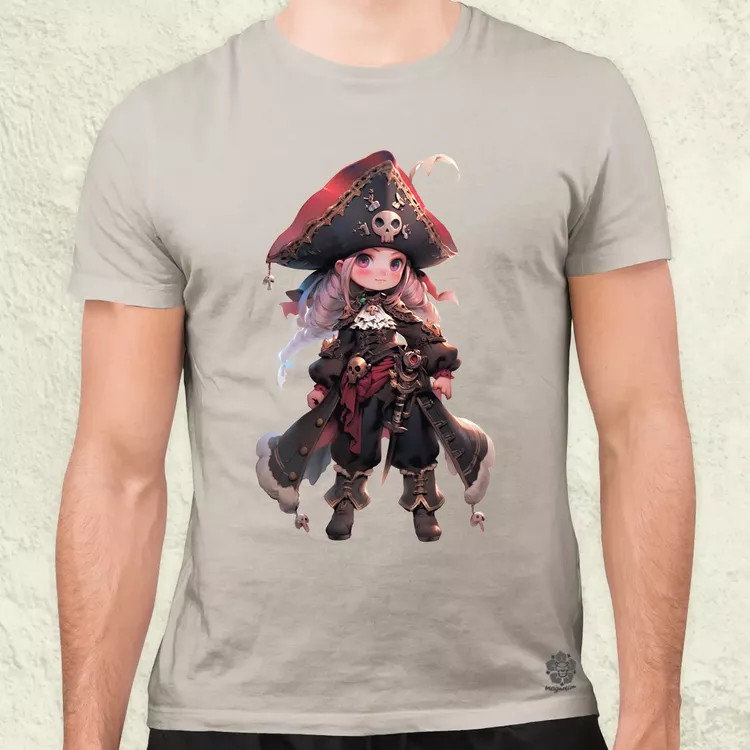 Chibi kalóz lány v4 férfi póló