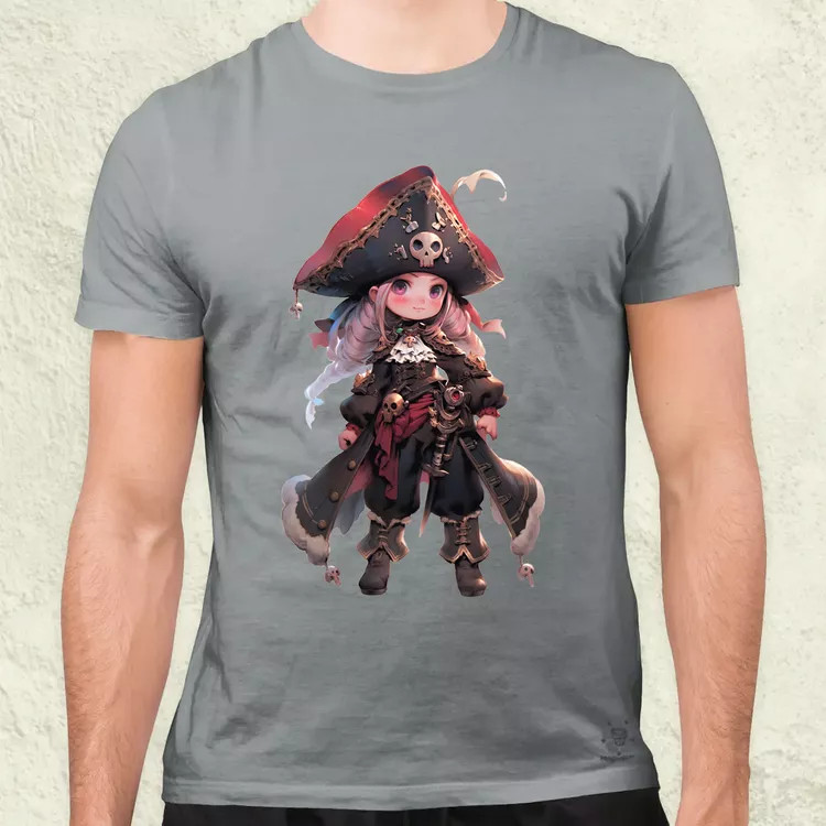 Chibi kalóz lány v4 férfi póló