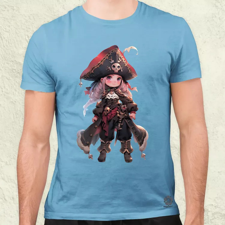 Chibi kalóz lány v4 férfi póló