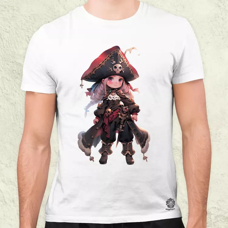 Chibi kalóz lány v4 férfi póló