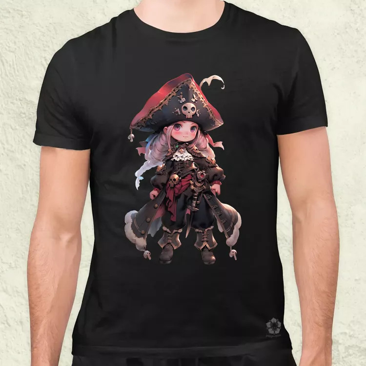 Chibi kalóz lány v4 férfi póló
