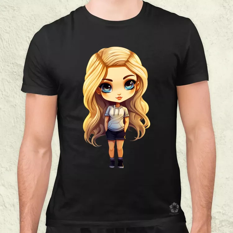 Chibi szőke lány v1 férfi póló