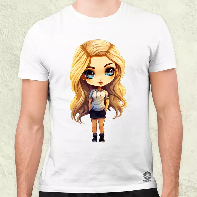 Chibi szőke lány v1 férfi póló
