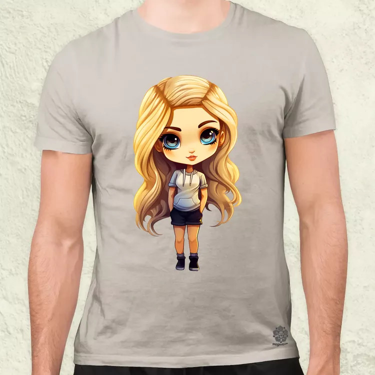 Chibi szőke lány v1 férfi póló