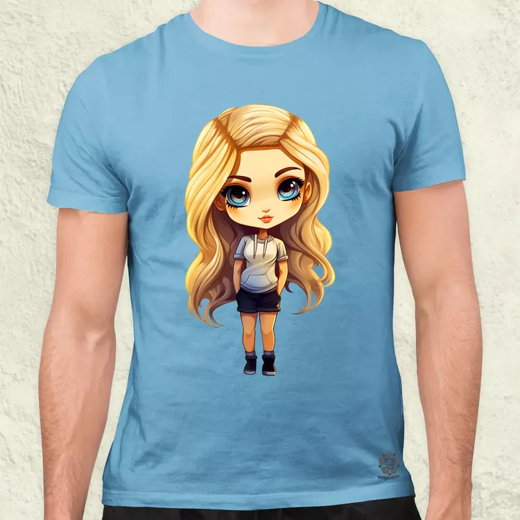 Chibi szőke lány v1 férfi póló