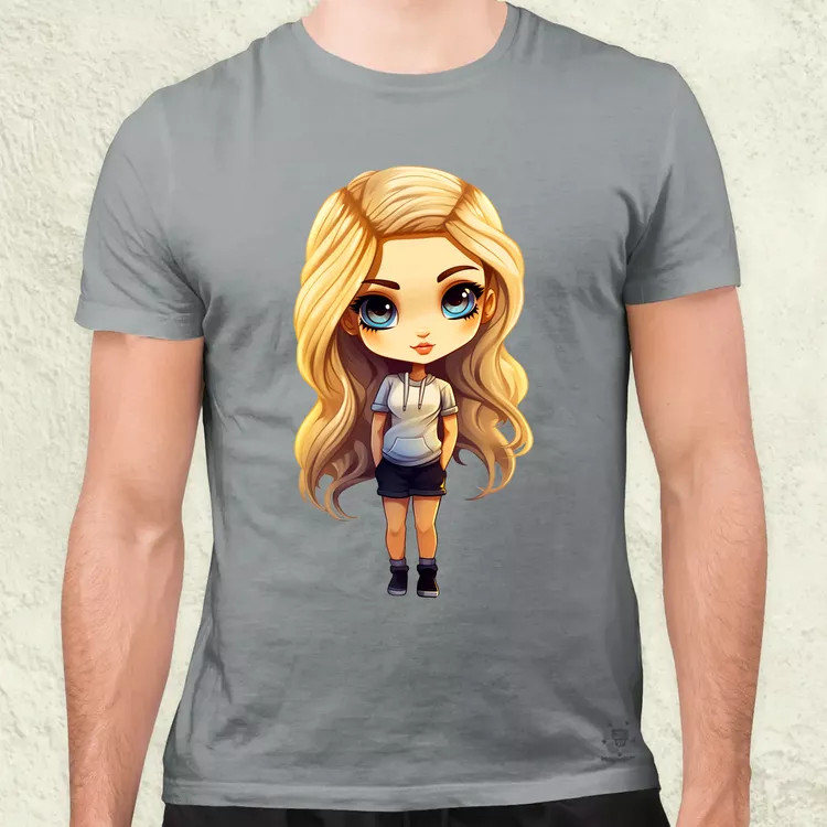 Chibi szőke lány v1 férfi póló