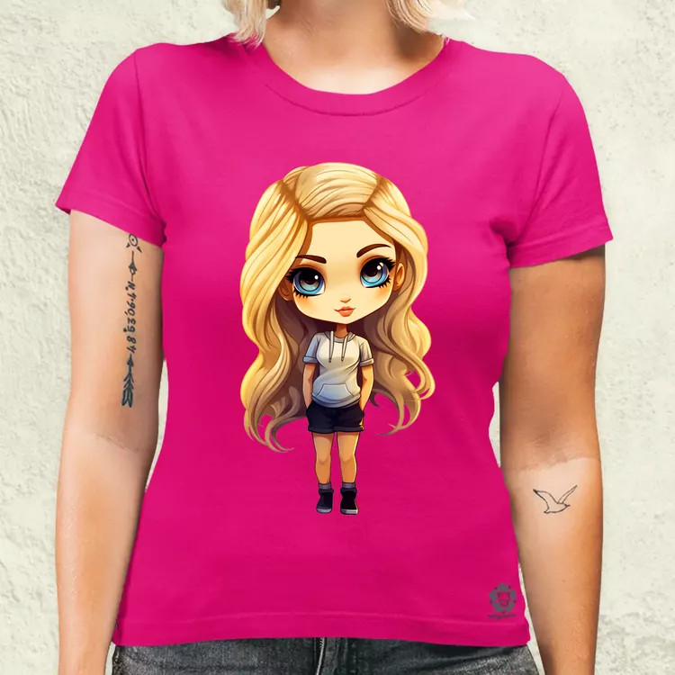 Chibi szőke lány v1 női póló