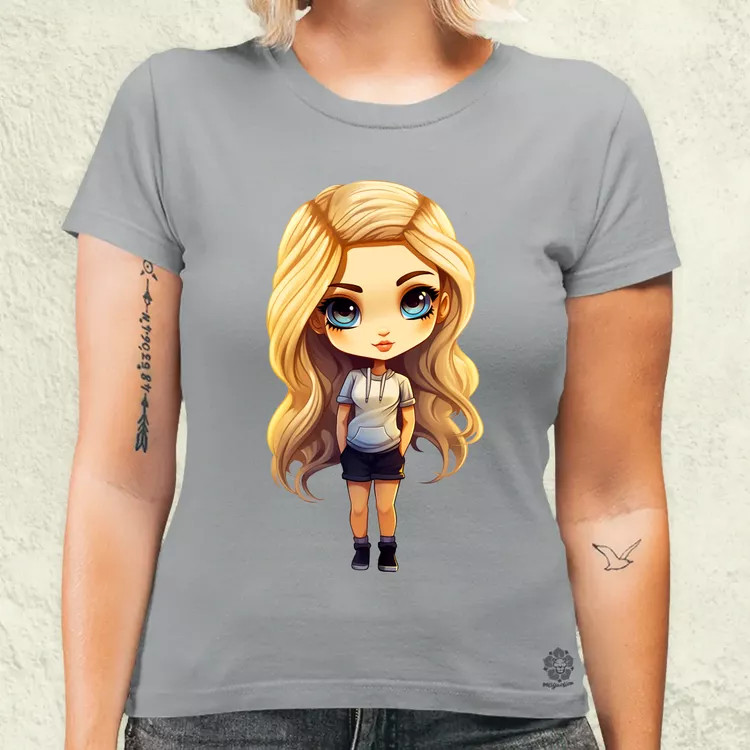 Chibi szőke lány v1 női póló