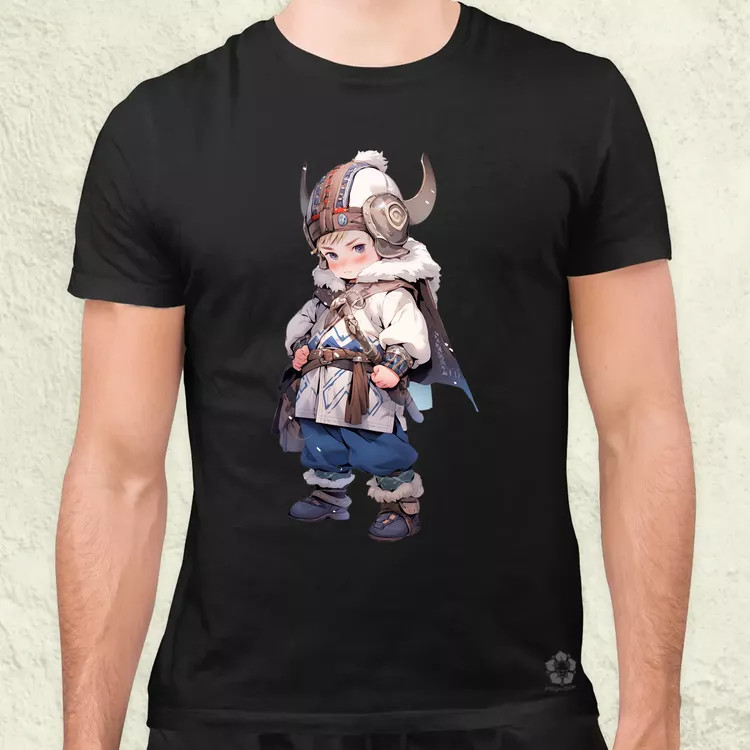 Chibi viking srác v2 férfi póló