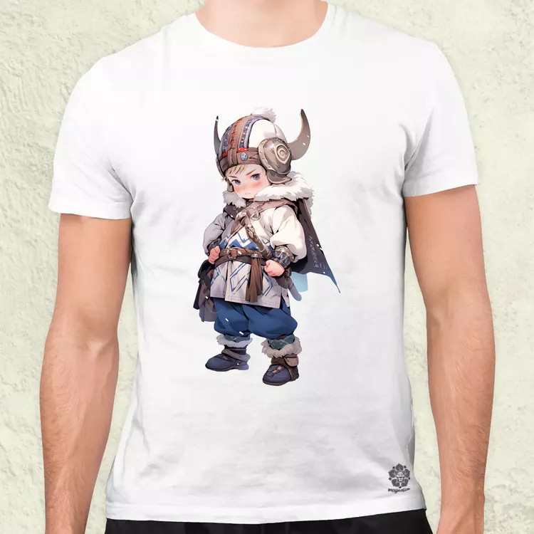 Chibi viking srác v2 férfi póló