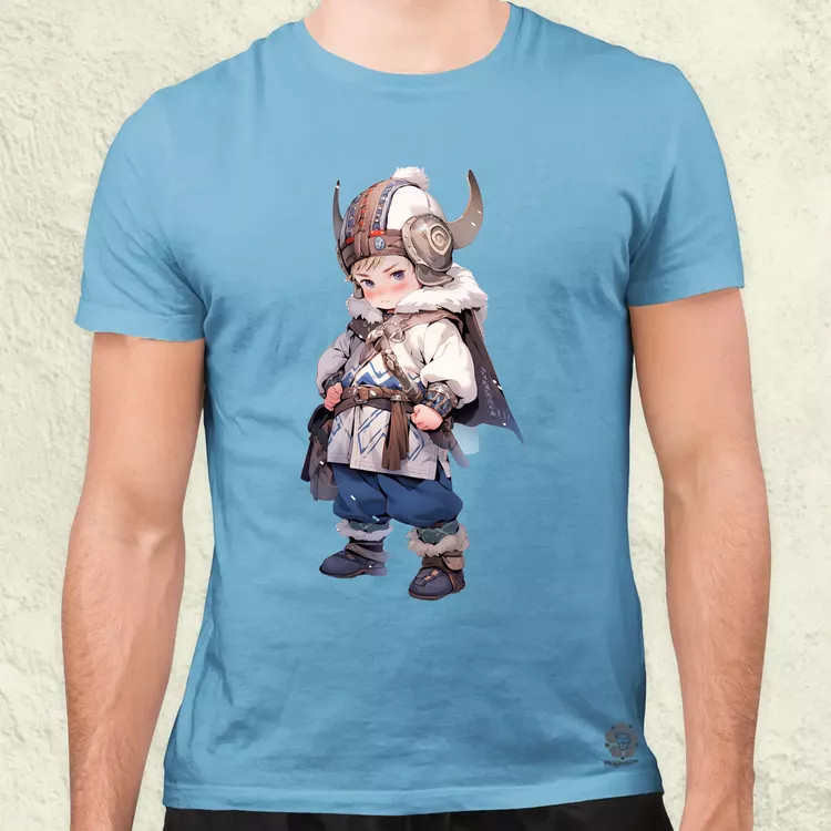 Chibi viking srác v2 férfi póló