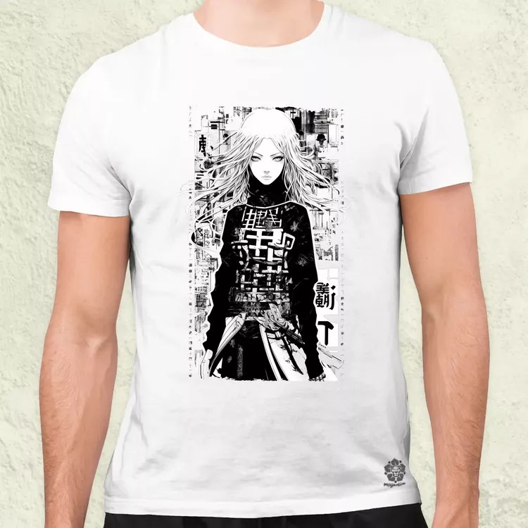 Cyberpunk manga lány v2 férfi póló