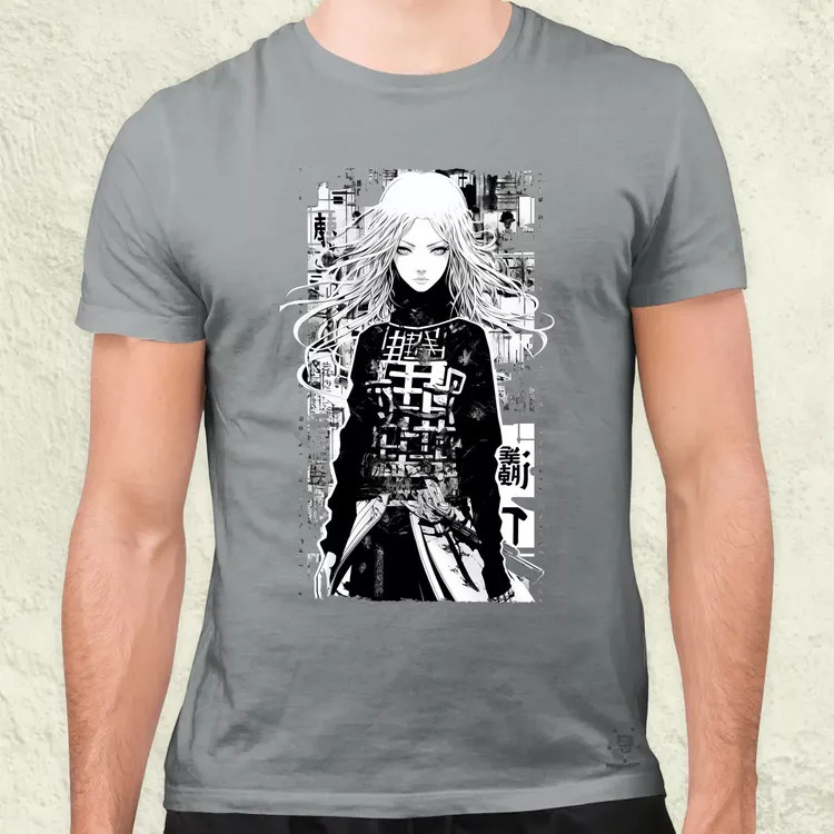 Cyberpunk manga lány v2 férfi póló