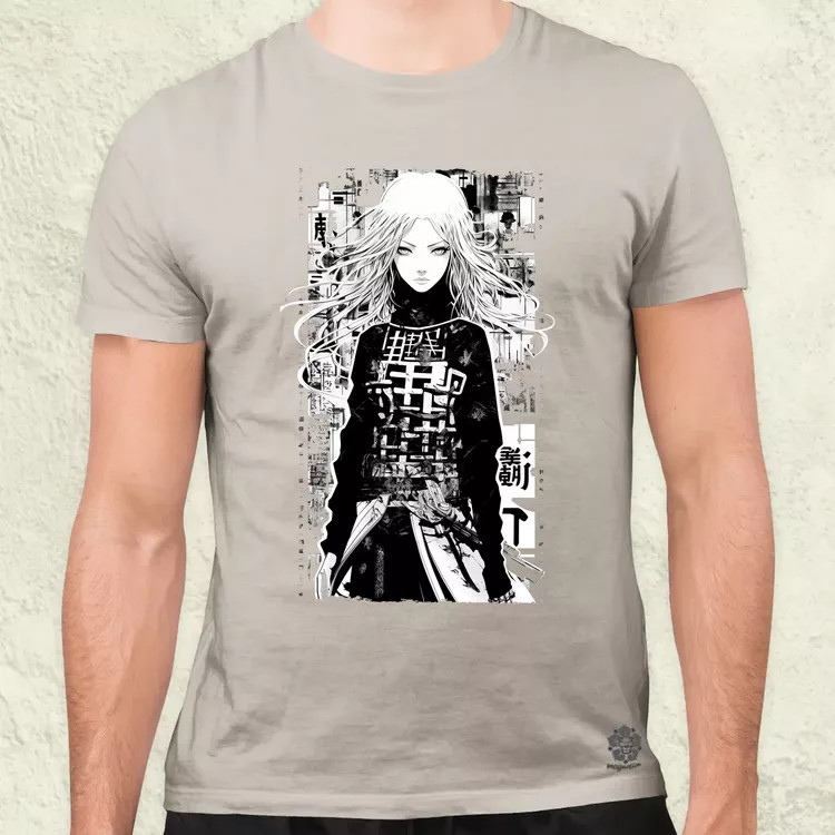 Cyberpunk manga lány v2 férfi póló