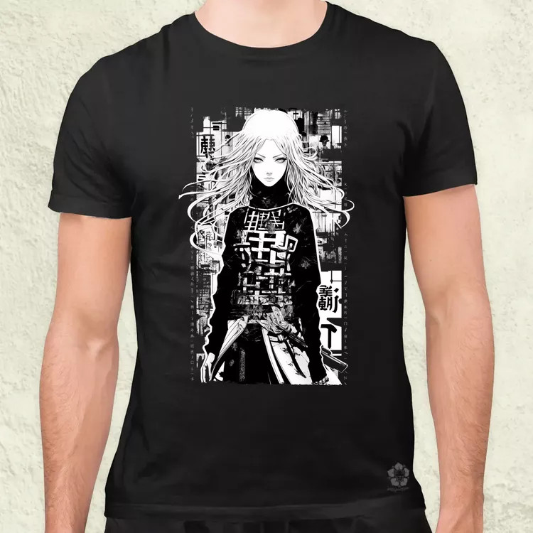 Cyberpunk manga lány v2 férfi póló