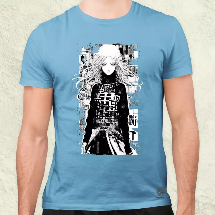 Cyberpunk manga lány v2 férfi póló
