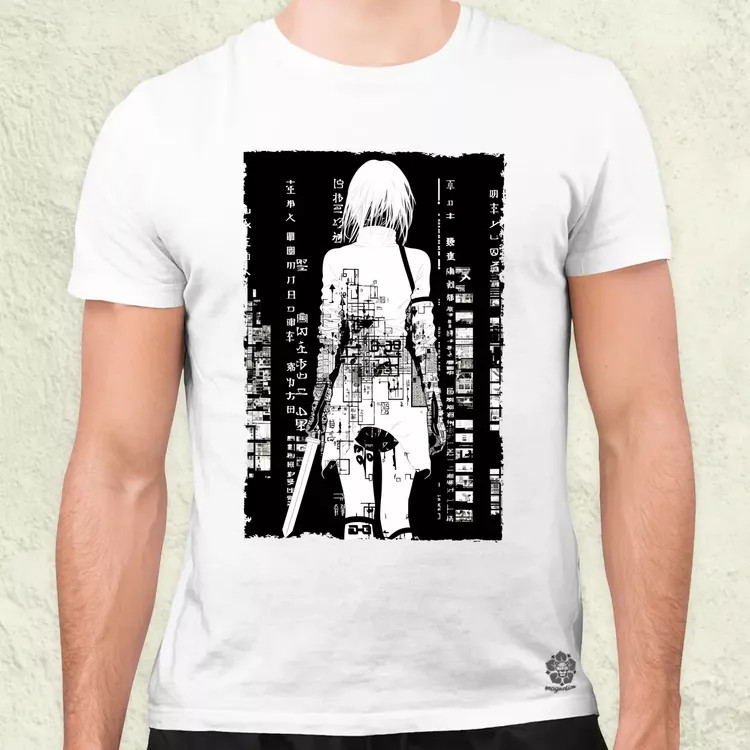 Cyberpunk manga lány v7 férfi póló