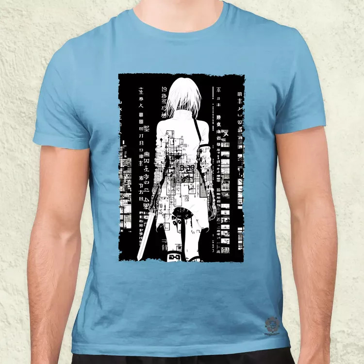Cyberpunk manga lány v7 férfi póló