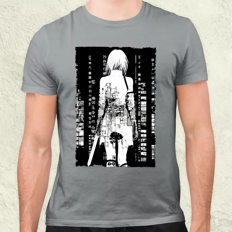 Cyberpunk manga lány v7 férfi póló