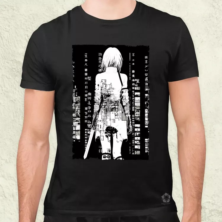 Cyberpunk manga lány v7 férfi póló