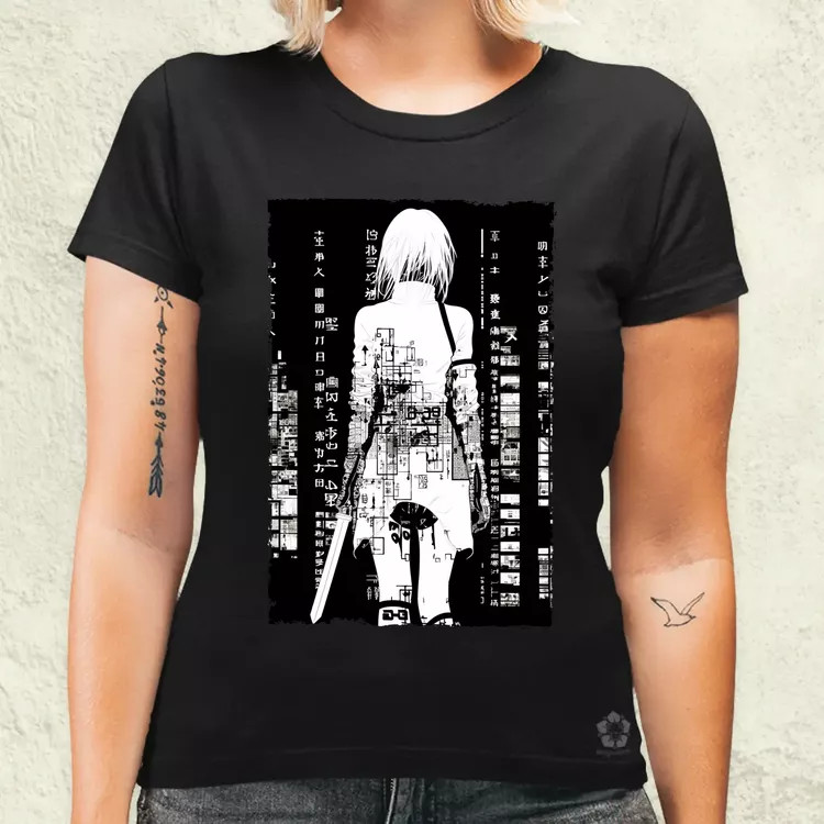 Cyberpunk manga lány v7 női póló