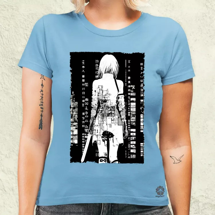 Cyberpunk manga lány v7 női póló