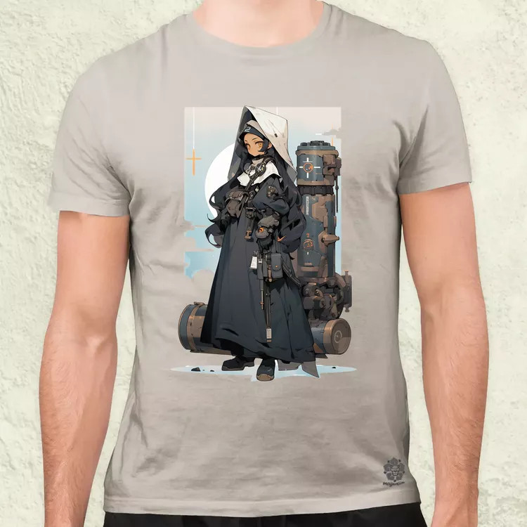 Dieselpunk anime apáca v3 férfi póló