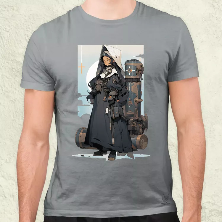 Dieselpunk anime apáca v3 férfi póló