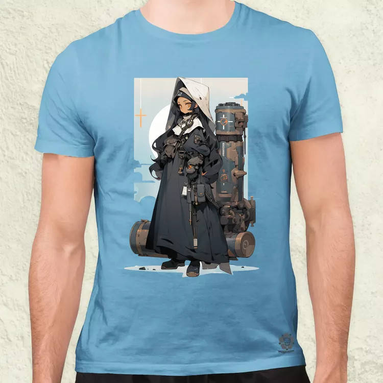 Dieselpunk anime apáca v3 férfi póló