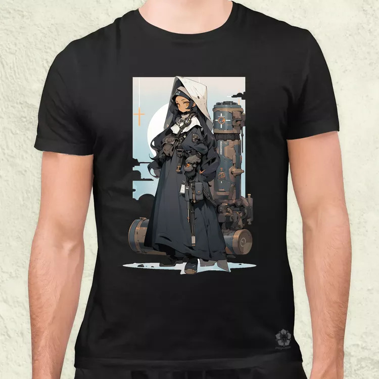 Dieselpunk anime apáca v3 férfi póló