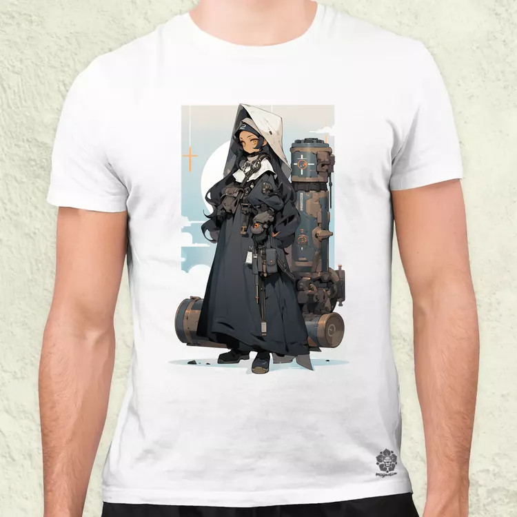 Dieselpunk anime apáca v3 férfi póló